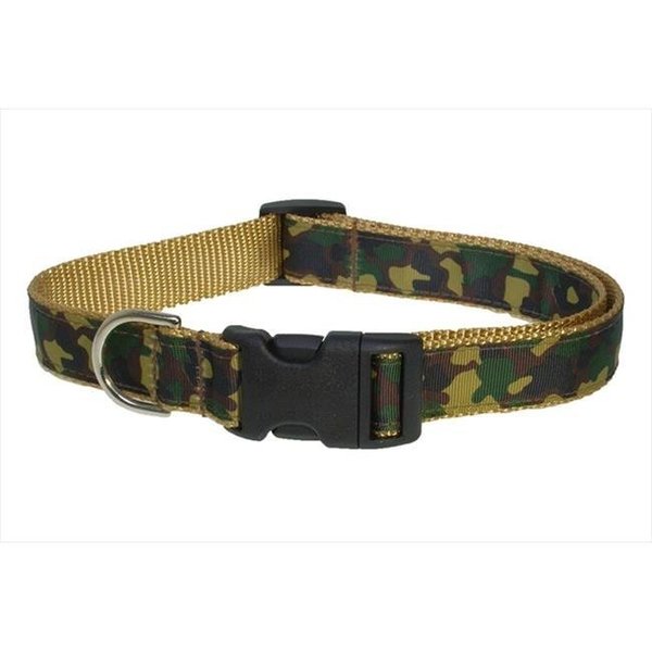 Sassy Dog Wear Sassy Dog Wear CAMOUFLAGE-TAN-GRN2-C Camouflage Dog Collar - Tan & Green; Small CAMOUFLAGE-TAN/GRN2-C